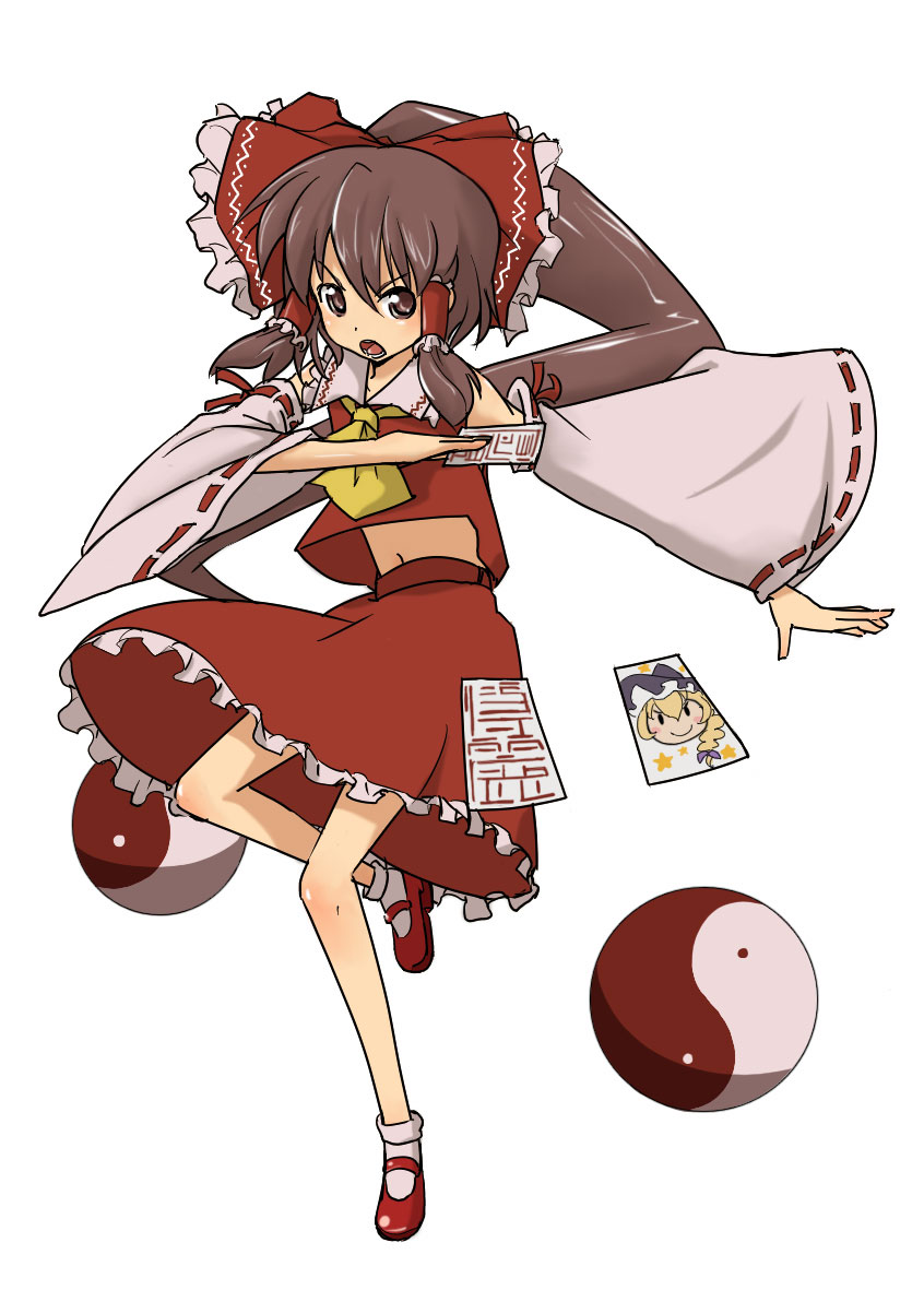 hakurei reimu and kirisame marisa (touhou) drawn by mishima_hiroji