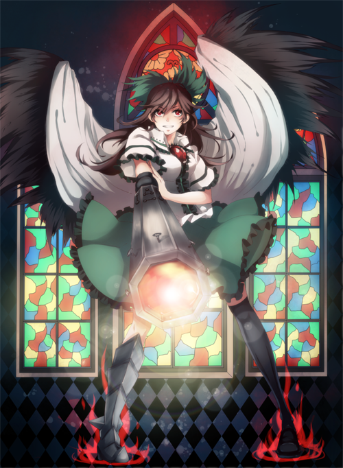 reiuji utsuho (touhou) drawn by katagawa_mika