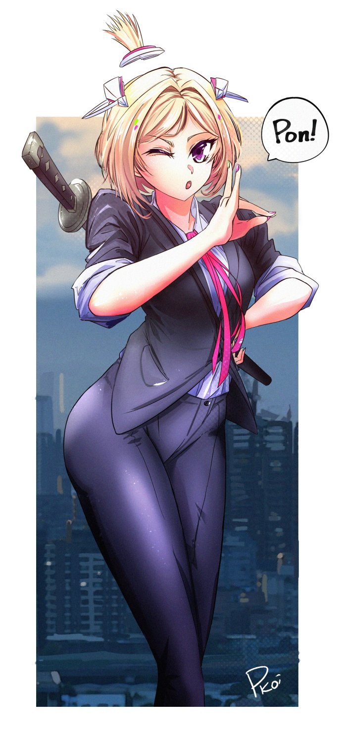 hayakawa aki and aki rosenthal (hololive and 1 more) drawn by pkoi