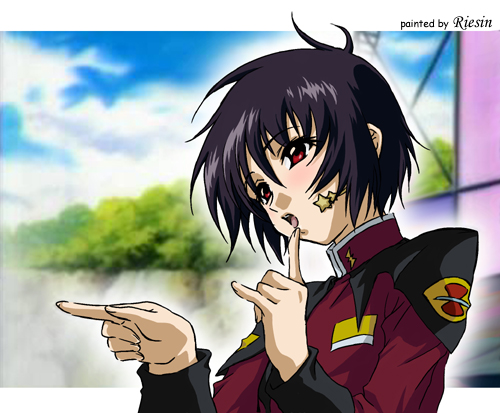 meer campbell and shinn asuka (gundam and 2 more) drawn by riesin