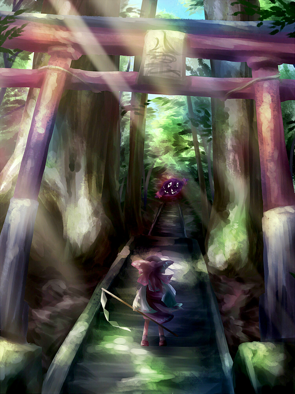 hakurei reimu and yakumo yukari (touhou) drawn by ayakashi_(monkeypanch)