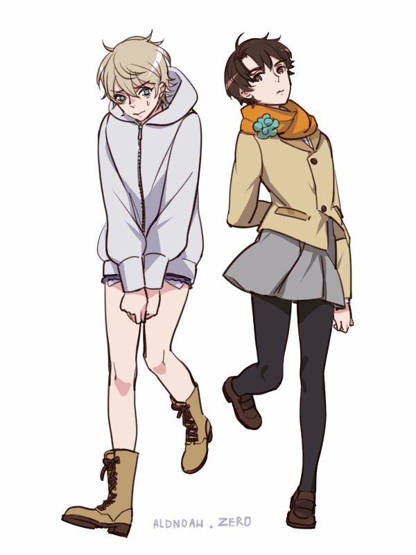 slaine troyard, kaizuka inaho, amifumi inko, and rayet areash (aldnoah.zero) drawn by reammara