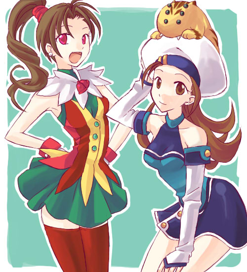meg, millie, and bonaparte (gensou suikoden and 1 more) drawn by ayamoto