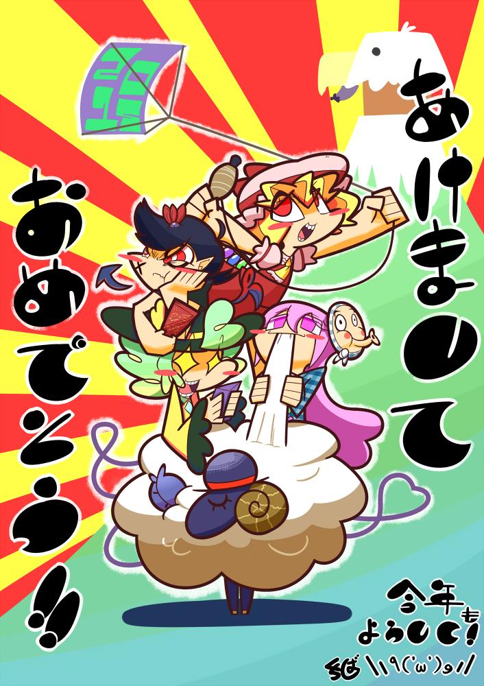 flandre scarlet, komeiji koishi, houjuu nue, and hata no kokoro (touhou) drawn by kuchibashi_(9180)