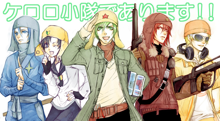 keroro, giroro, tamama, kururu, and dororo (keroro gunsou) drawn by doraimango