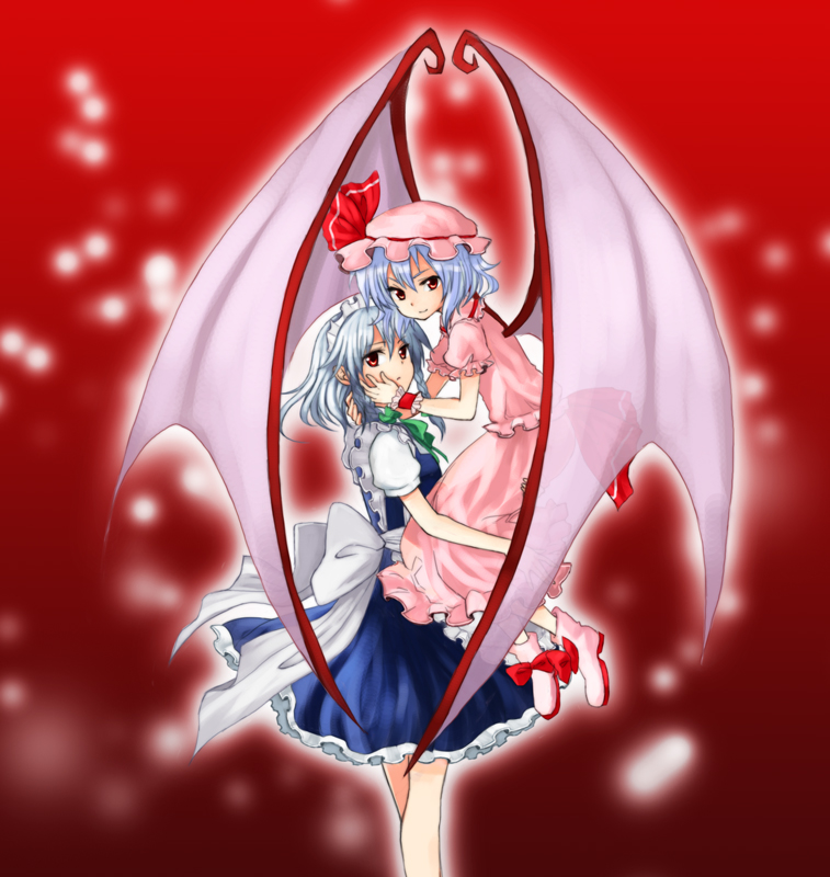 remilia scarlet and izayoi sakuya (touhou) drawn by miya_(tsumazukanai)