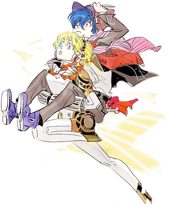 yuuki makoto and aigis (persona and 1 more) drawn by sutei_(giru)