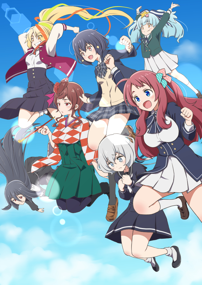 konno junko, minamoto sakura, mizuno ai, nikaidou saki, hoshikawa lily, and 2 more (zombie land saga) drawn by hachiya