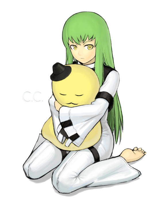 c.c. and cheese-kun (code geass and 1 more) drawn by k+