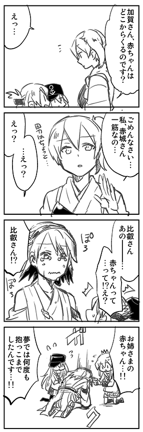kaga, hibiki, inazuma, and hiei (kantai collection) drawn by oono_imo