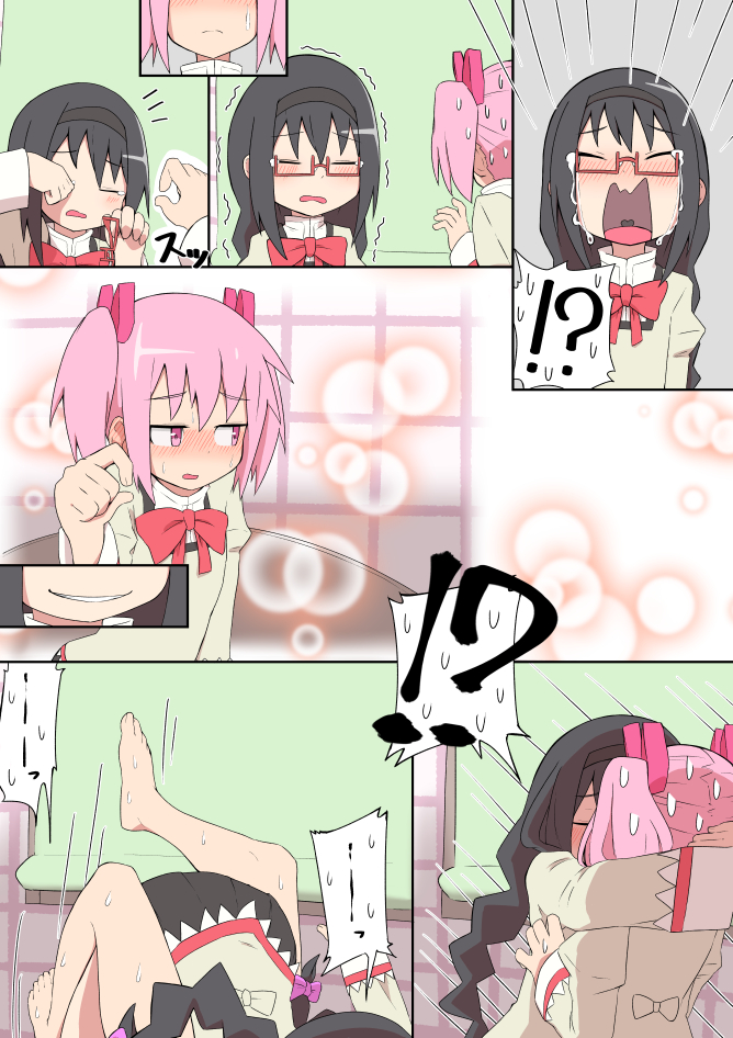 akemi homura and kaname madoka (mahou shoujo madoka magica) drawn by salpin