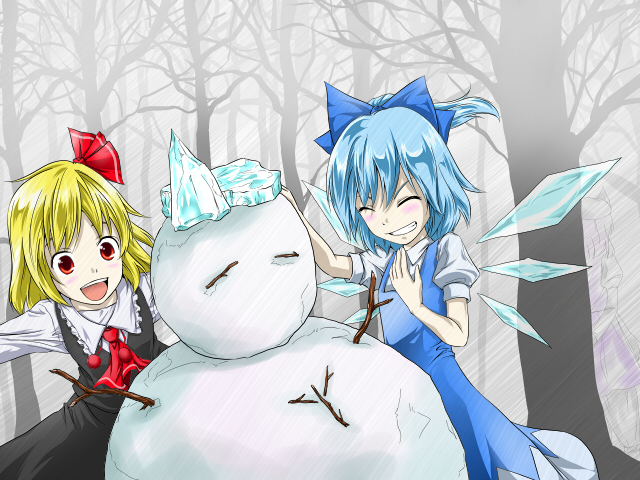 cirno, rumia, and letty whiterock (touhou) drawn by hadi