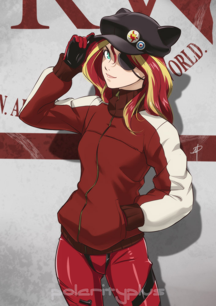 souryuu asuka langley and sunset shimmer (neon genesis evangelion and 5 more) drawn by polarityplus