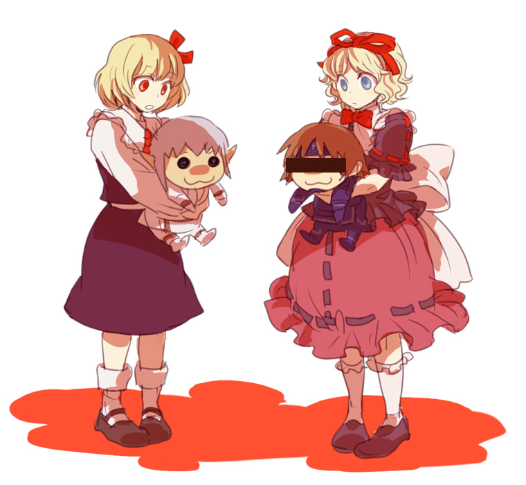 rumia, medicine melancholy, buront, and kitanai ninja (touhou and 3 more) drawn by emu_(losspass)