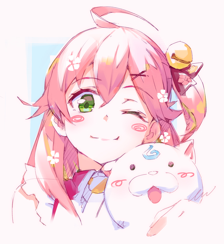 sakura miko and 35p (hololive) drawn by azumi_akitake