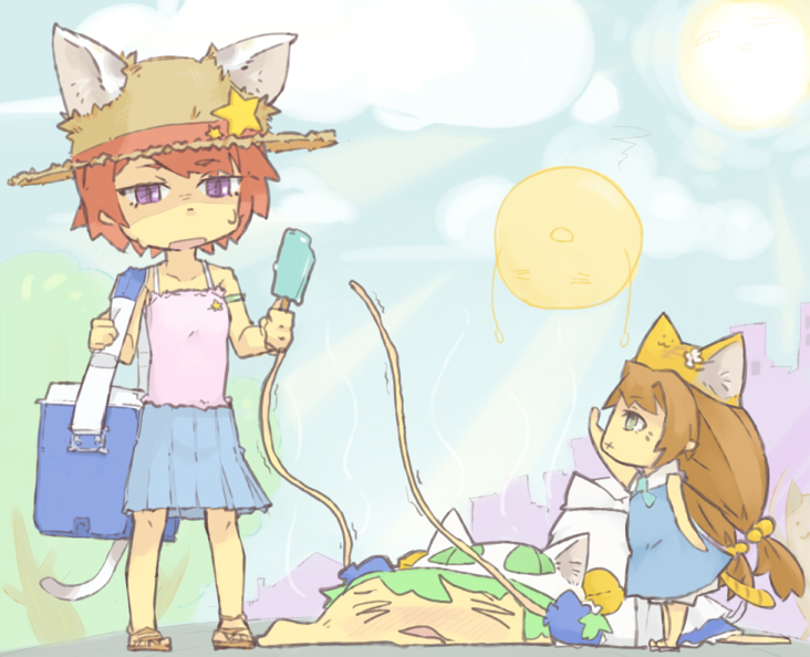 dejiko, puchiko, gema, and mike (di gi charat and 1 more) drawn by toritoma_(sweetandsour)