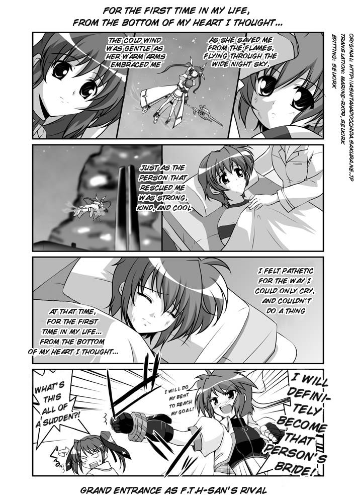 takamachi nanoha, raising heart, subaru nakajima, teana lanster, and revolver knuckle (lyrical nanoha and 1 more) drawn by mikage_takashi