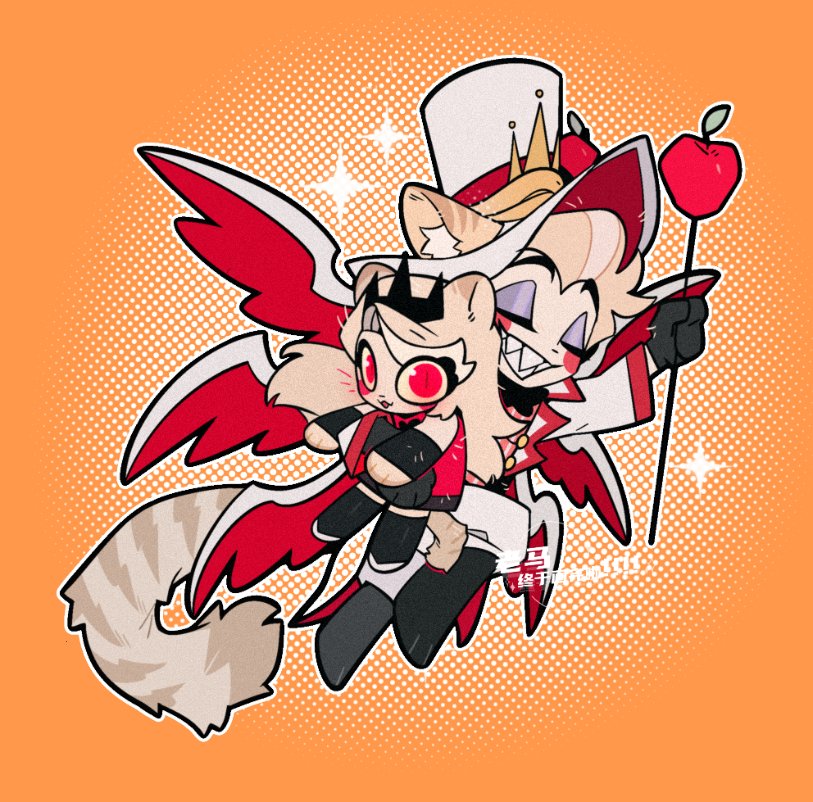 lucifer morningstar and charlie morningstar (hazbin hotel) drawn by wu_ge_wu