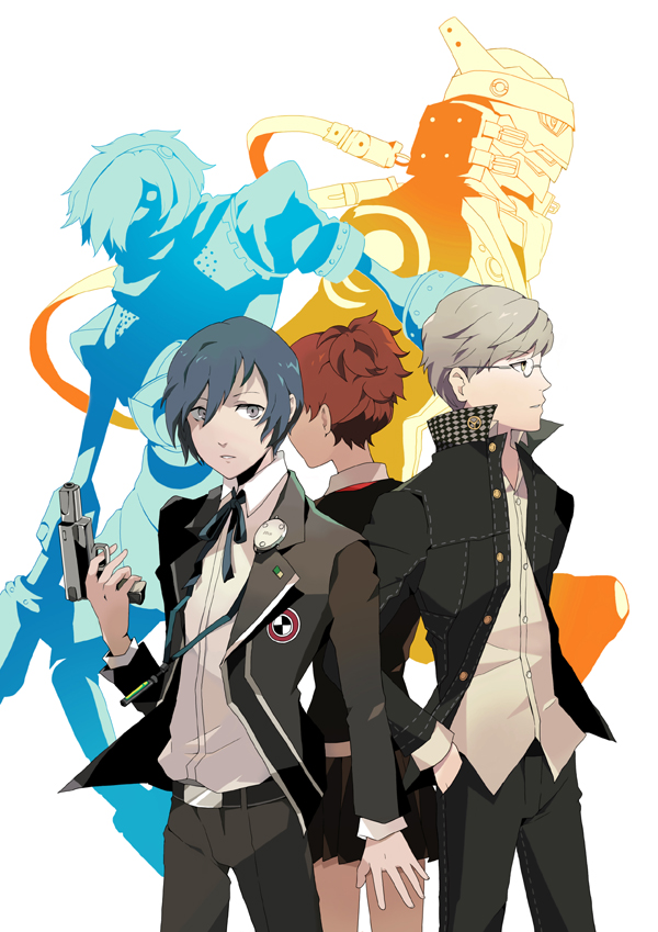 narukami yu, yuuki makoto, shiomi kotone, izanagi, and orpheus (persona and 3 more) drawn by chilbok