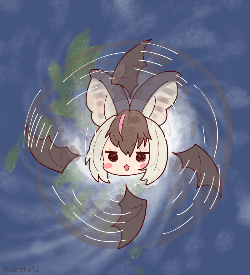 brown long-eared bat (kemono friends and 1 more) drawn by coroha