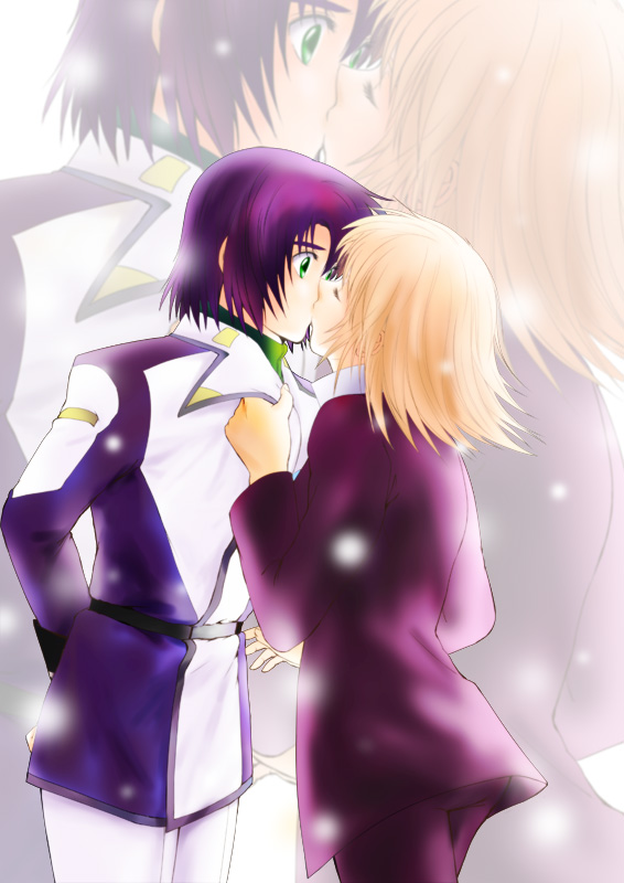 cagalli yula athha and athrun zala (gundam and 2 more) drawn by parubinko