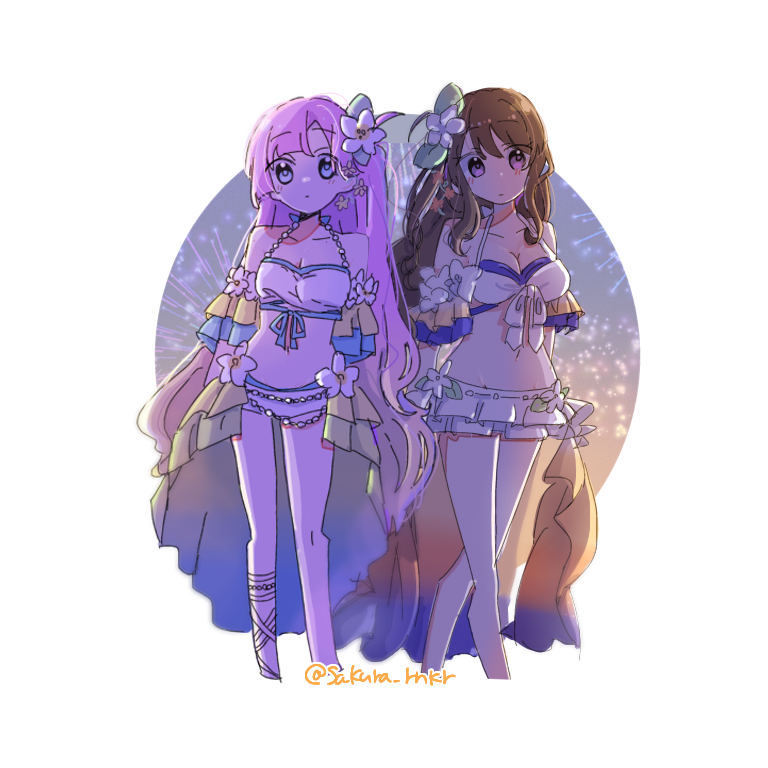 fujishima megumi and anyoji hime (love live! and 1 more) drawn by sakura_rnkr