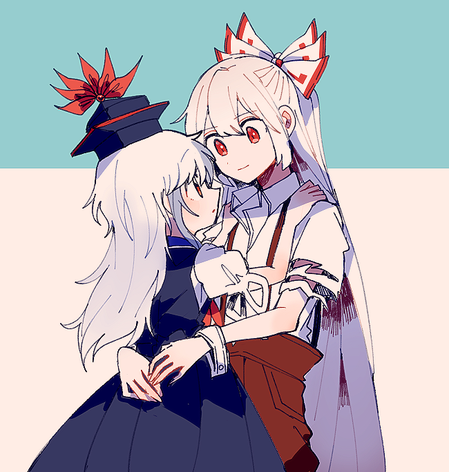fujiwara no mokou and kamishirasawa keine (touhou) drawn by itomugi-kun