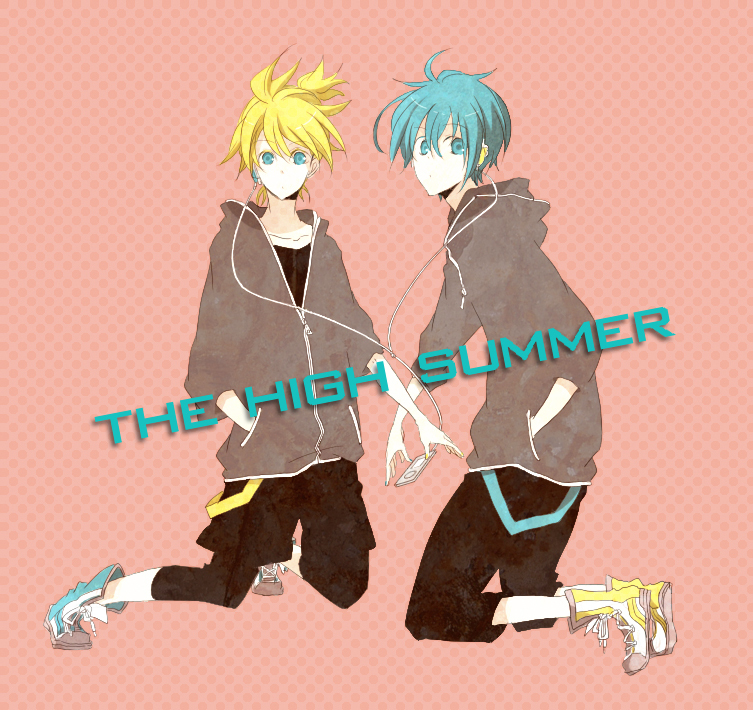 kagamine len and hatsune mikuo (vocaloid) drawn by kazuta