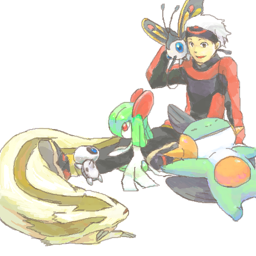 brendan, kirlia, beautifly, aron, marshtomp, and 1 more (pokemon and 1 more)
