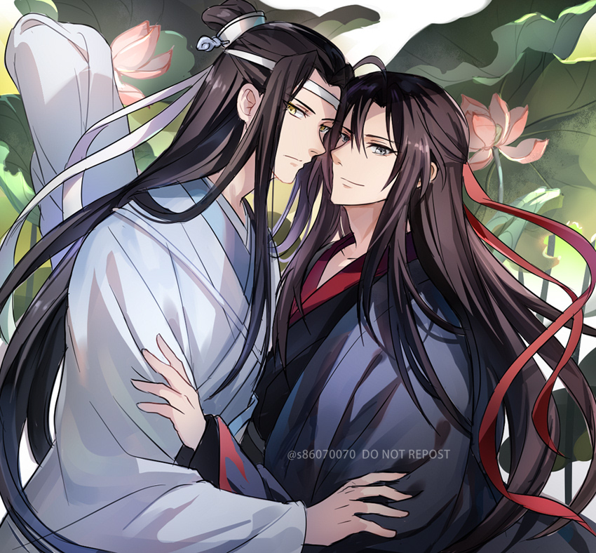 wei wuxian and lan wangji (modao zushi) drawn by usagishi