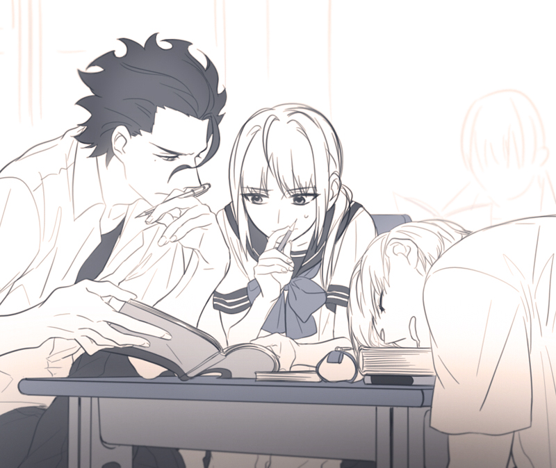 artoria pendragon, saber, gilgamesh, and diarmuid ua duibhne (fate and 1 more) drawn by danbi2021
