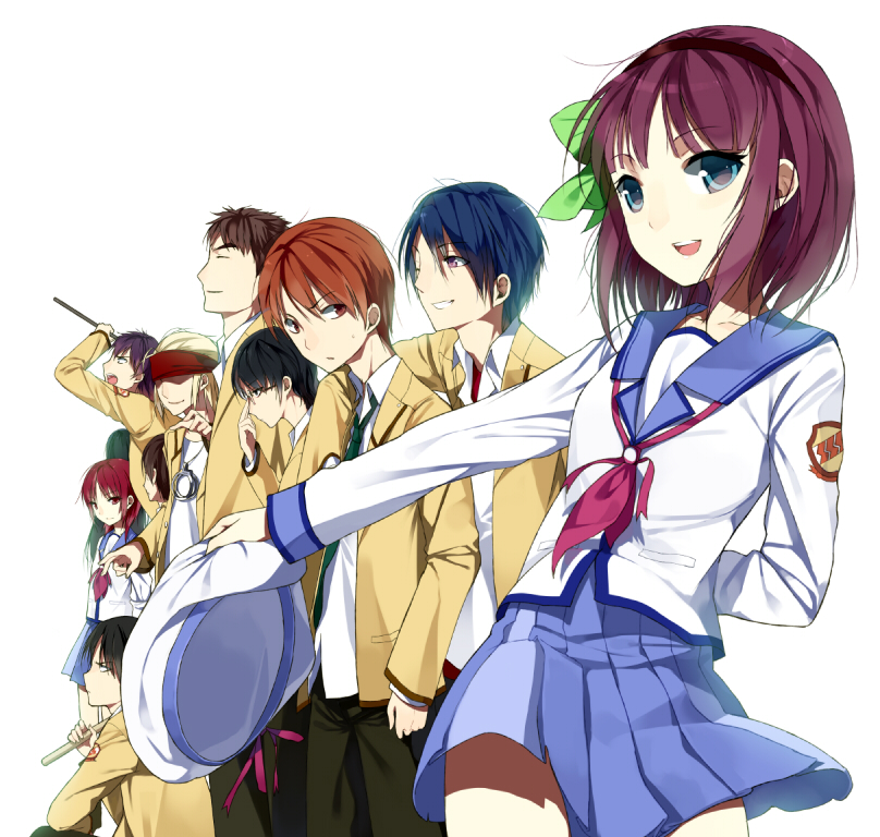 nakamura yuri, hinata hideki, otonashi yuzuru, iwasawa masami, shiina, and 6 more (angel beats!) drawn by sasamori_tomoe