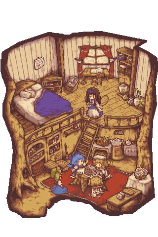 cirno, daiyousei, star sapphire, luna child, and sunny milk (touhou) drawn by soap.h