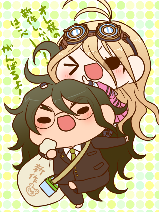 iruma miu and gokuhara gonta (danganronpa and 1 more) drawn by yumaru_(marumarumaru)