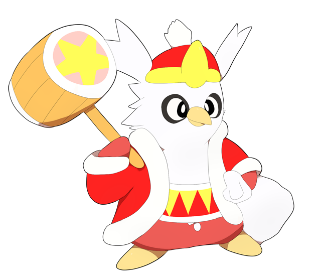 king dedede and delibird (pokemon and 1 more) drawn by drawfag