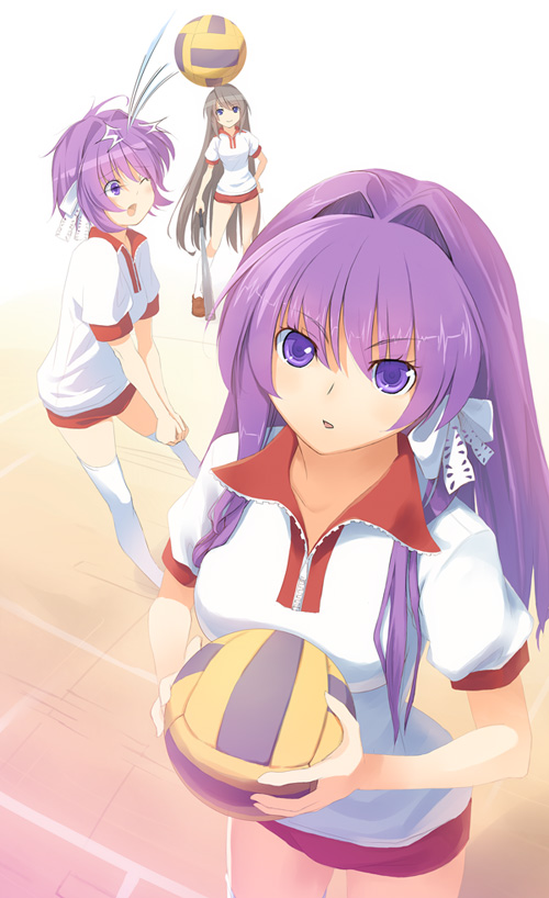 fujibayashi kyou, sakagami tomoyo, and fujibayashi ryou (clannad) drawn by hisagi_hotaru