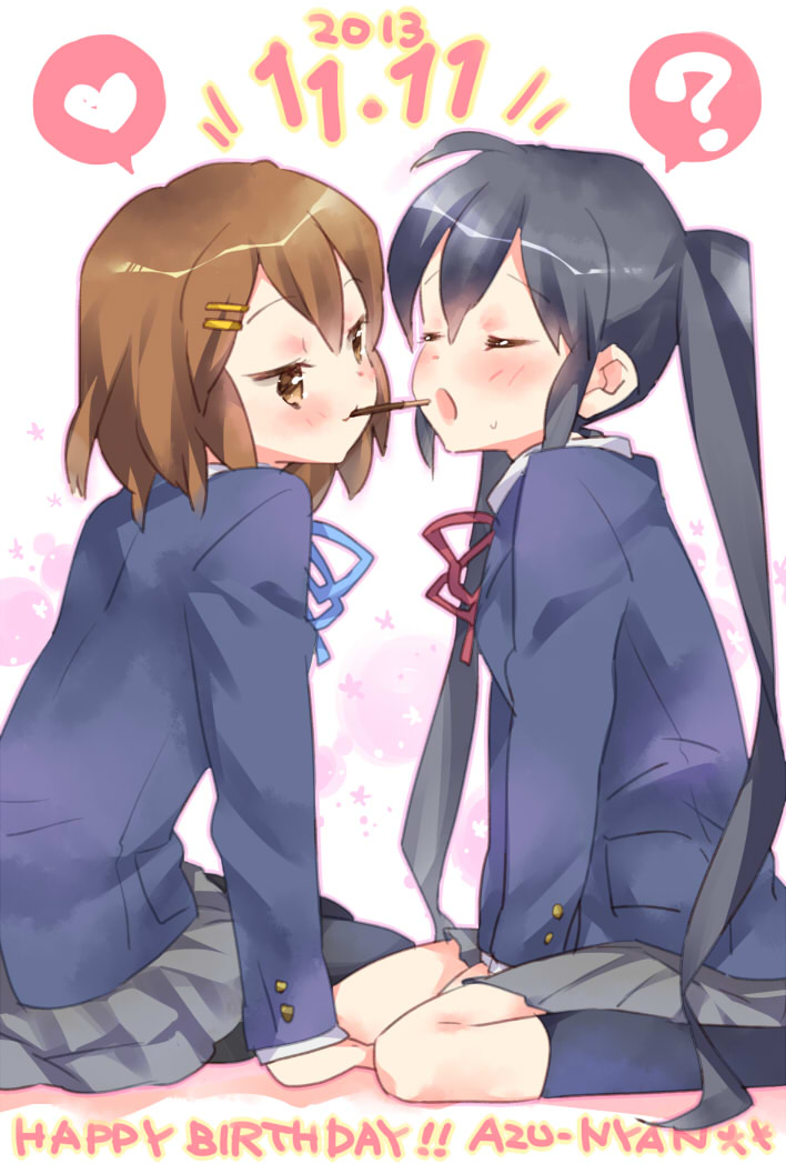 nakano azusa and hirasawa yui (k-on!) drawn by ech