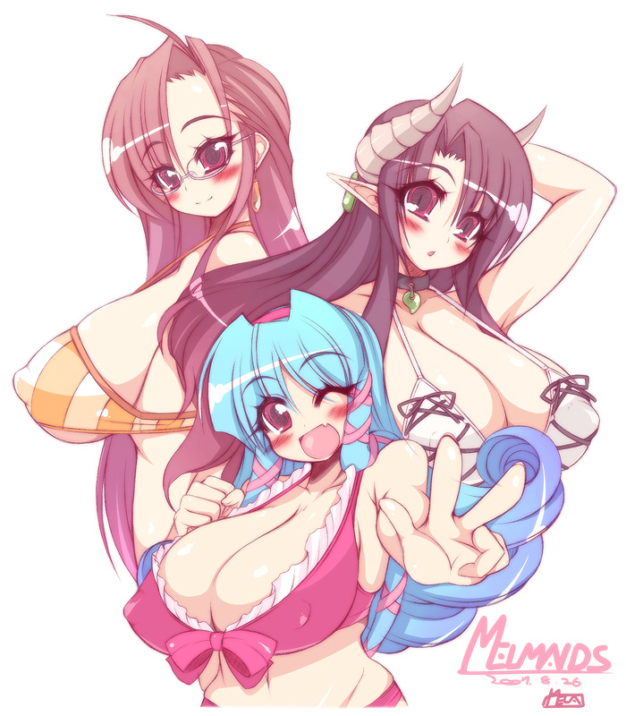 melmaid, akatsuki francesca, and ripre (original) drawn by mel/a