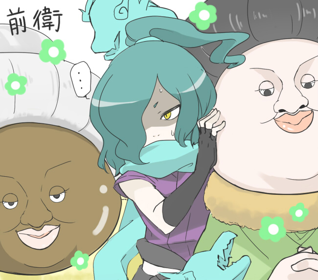 orochi, shin obaa, and sei okan (youkai watch) drawn by mochiyanagi