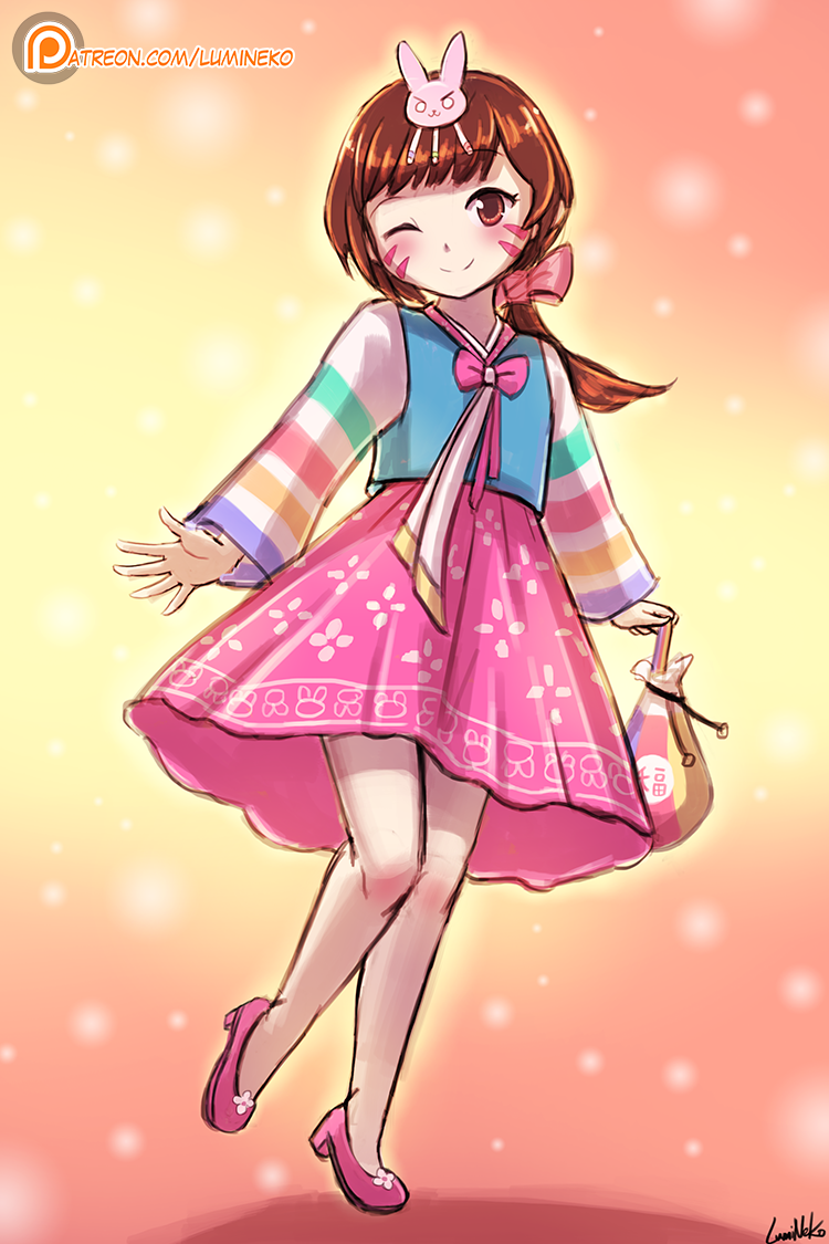 d.va and palanquin d.va (overwatch and 1 more) drawn by lumineko
