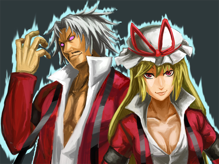 yakumo yukari and rugal bernstein (touhou and 2 more) drawn by mimuni362