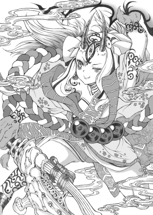ibaraki douji (fate and 1 more) drawn by hasanishi