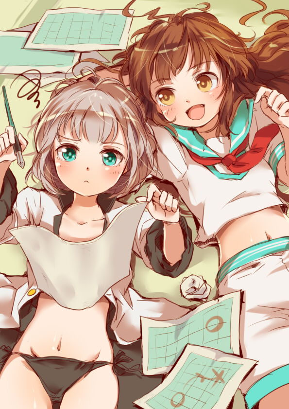 female admiral, kuma, and narumi tsuyu (kantai collection) drawn by mataichi_mataro