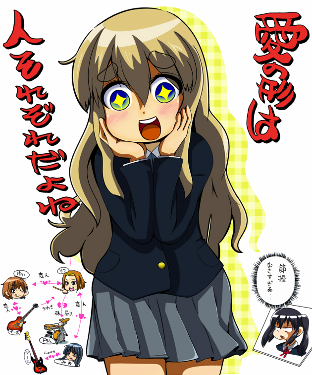 akiyama mio, nakano azusa, hirasawa yui, tainaka ritsu, and kotobuki tsumugi (k-on! and 1 more) drawn by pururun_z