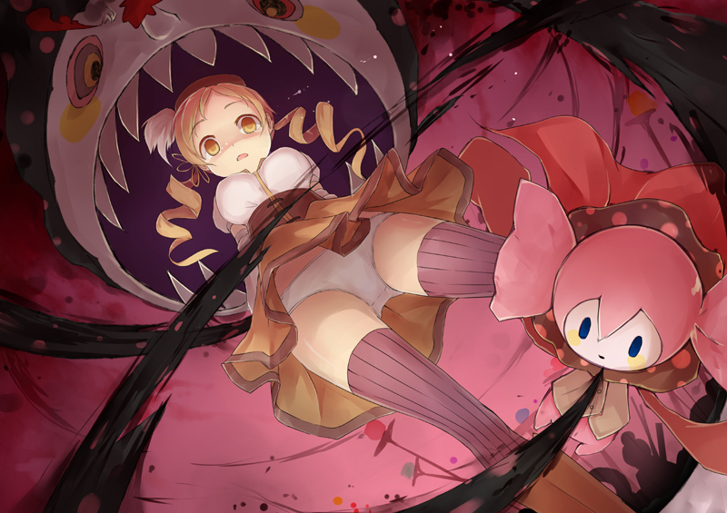 tomoe mami and charlotte (mahou shoujo madoka magica) drawn by fred04142