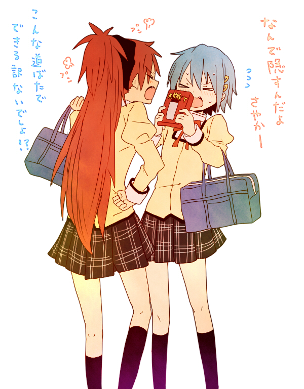 miki sayaka and sakura kyoko (mahou shoujo madoka magica) drawn by shibainu_(pom_pomta)