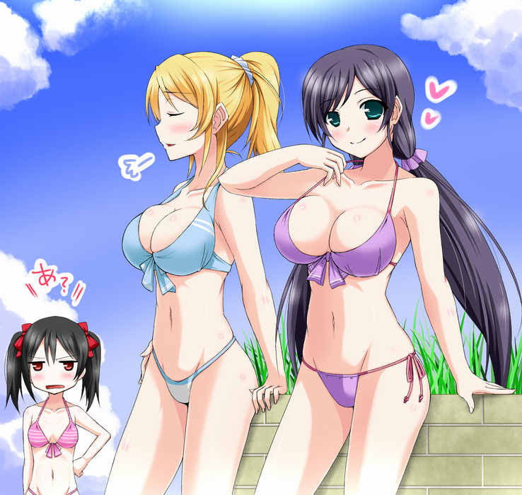 tojo nozomi, yazawa nico, and ayase eli (love live! and 1 more) drawn by ashikaga_tamane