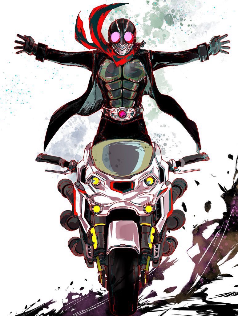kamen rider 1 (kamen rider and 1 more) drawn by nishi24_(hiroki_nishi)