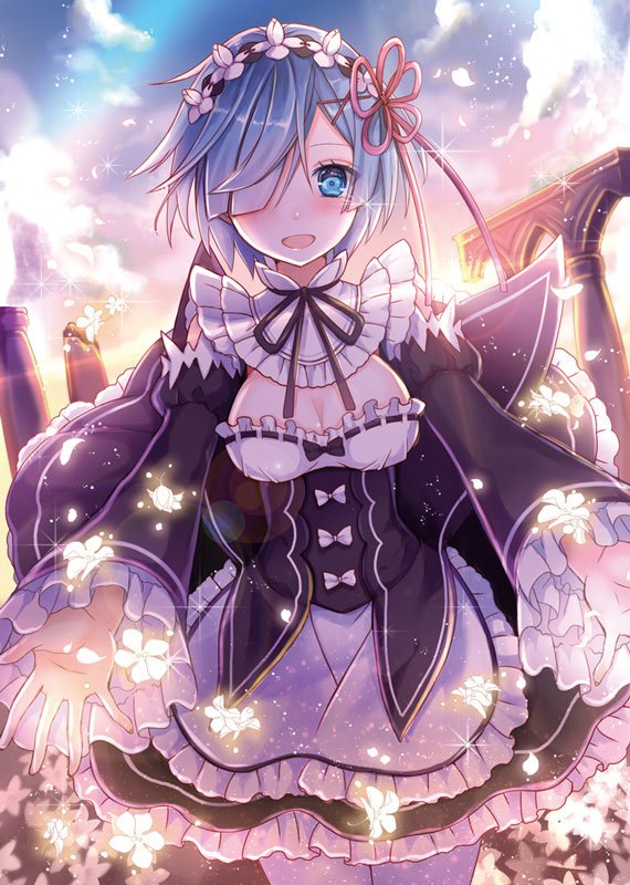 rem (re:zero kara hajimeru isekai seikatsu) drawn by nozomi_fuuten