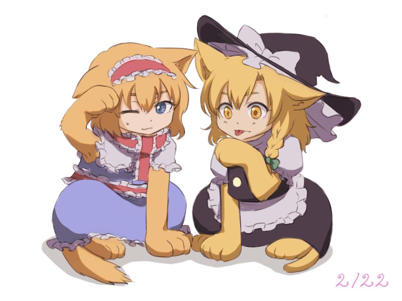 kirisame marisa and alice margatroid (touhou) drawn by nip_to_chip
